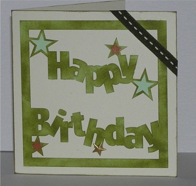 square birthday card on the robo