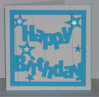 square birthday card on the robo